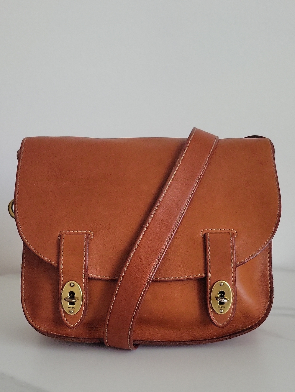 Fossil Austin Tan Leather Crossbody